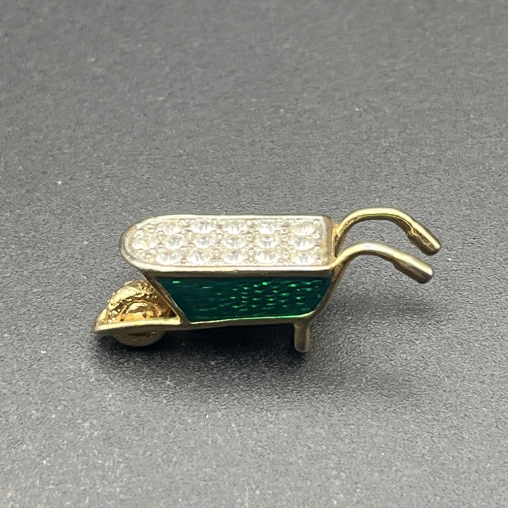Wheelbarrow‎ With Rhinestones Lapel Hat Pin